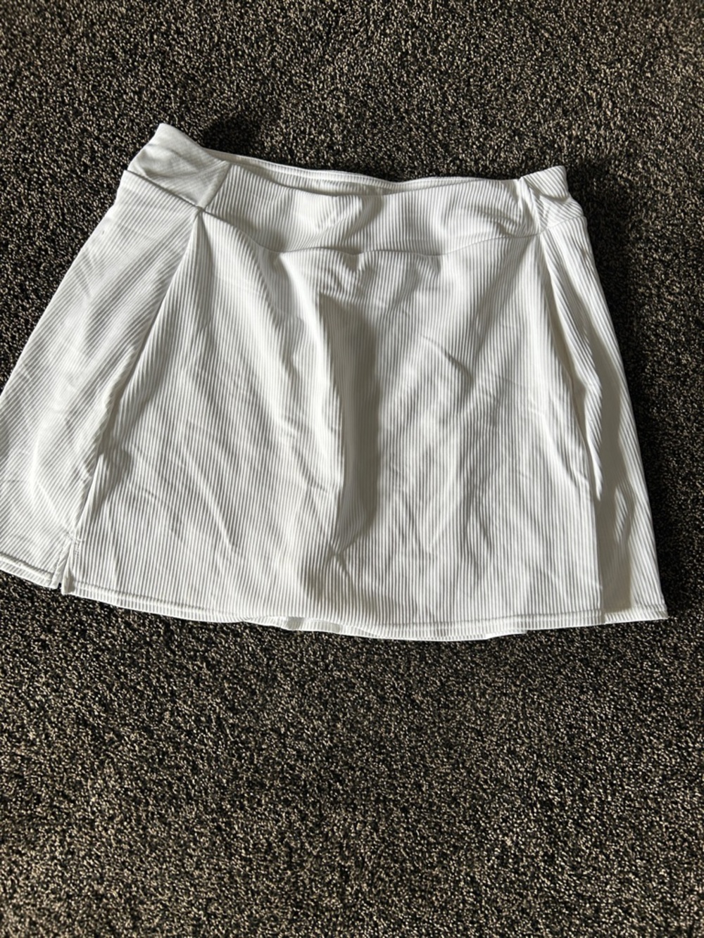 MTA White Ribbed Mini Skirt